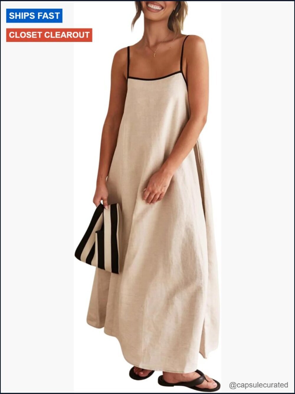 Linen Maxi Dress Spaghetti Strap Sleeveless Flowy Sundress Beach Long Dress